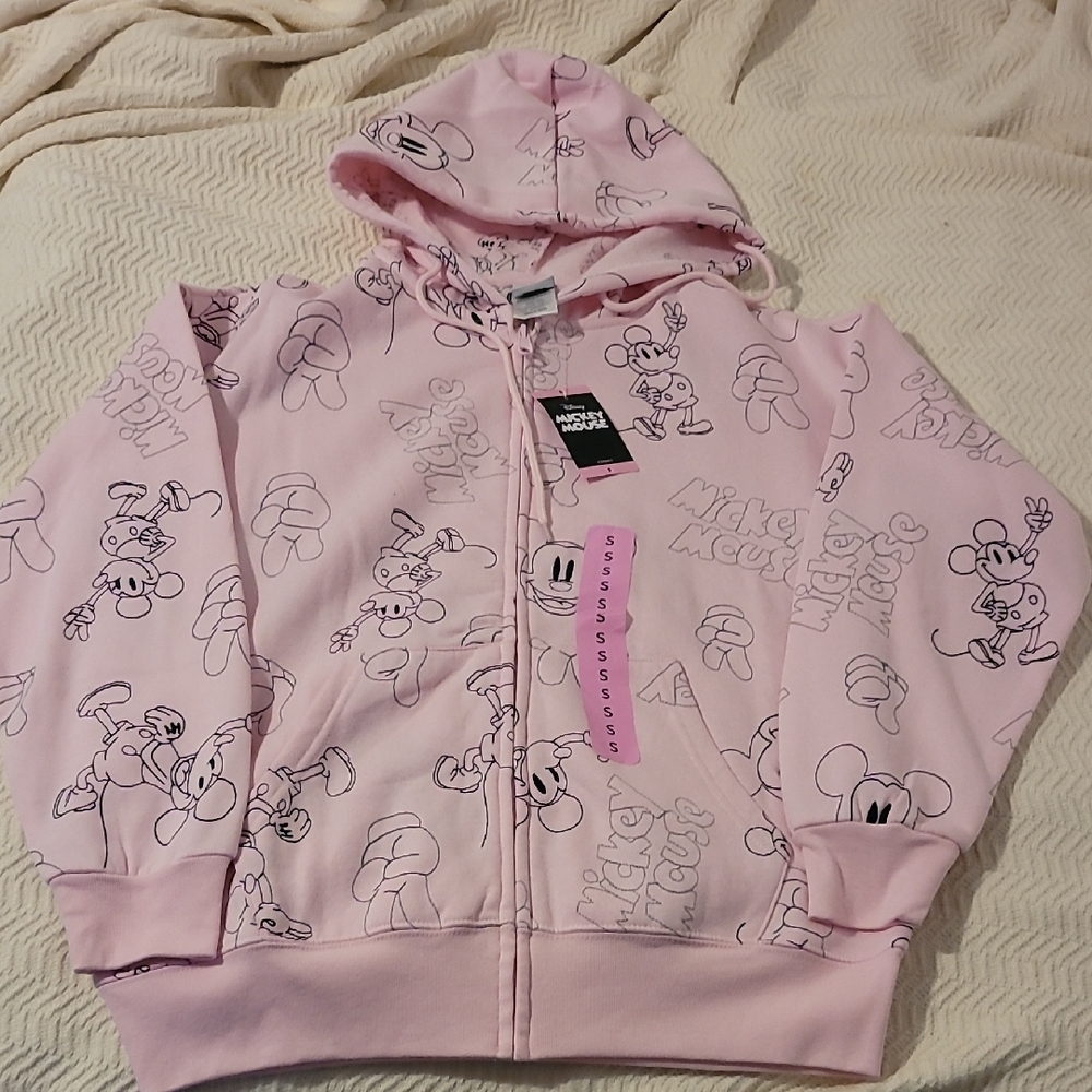 Disney Pink Sketch Embriodered Zip-Up Hoodie